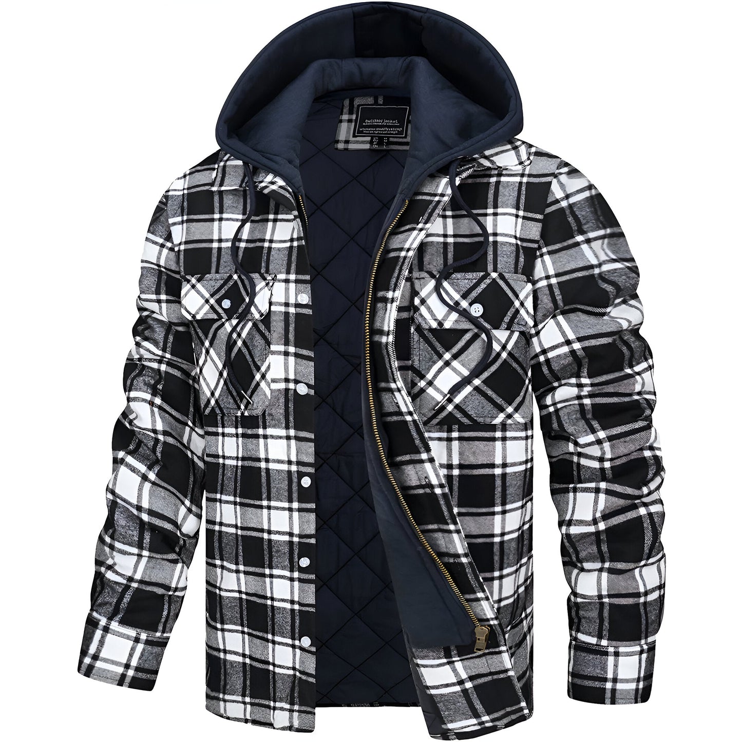Herren Herbstjacke Wasserabweisend mit Reißverschluss und Verstellbarer Kapuze