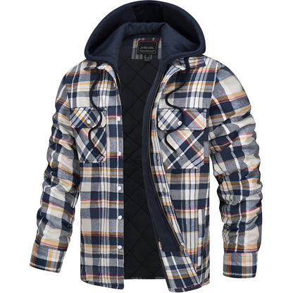 Herren Herbstjacke Wasserabweisend mit Reißverschluss und Verstellbarer Kapuze