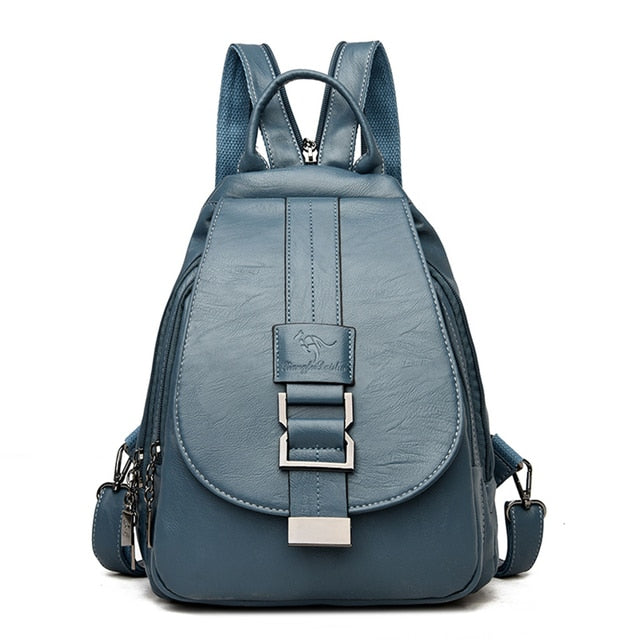 Premium wasserdichter Leder-Rucksack für Damen