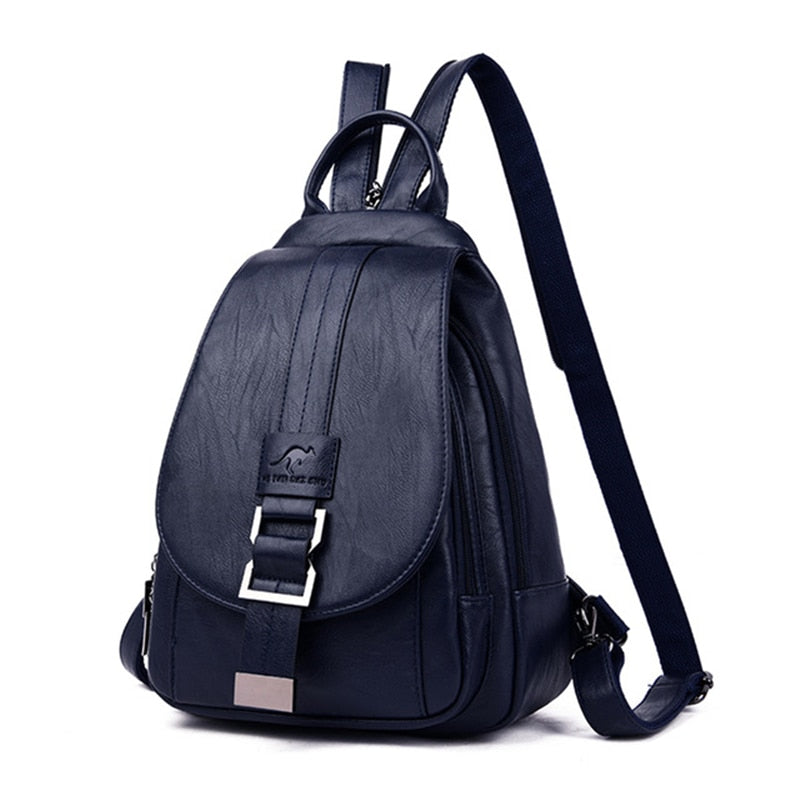 Premium wasserdichter Leder-Rucksack für Damen