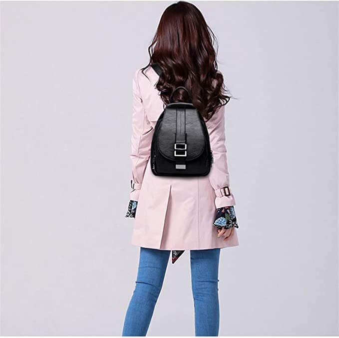 Premium wasserdichter Leder-Rucksack für Damen