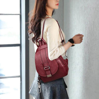 Premium wasserdichter Leder-Rucksack für Damen
