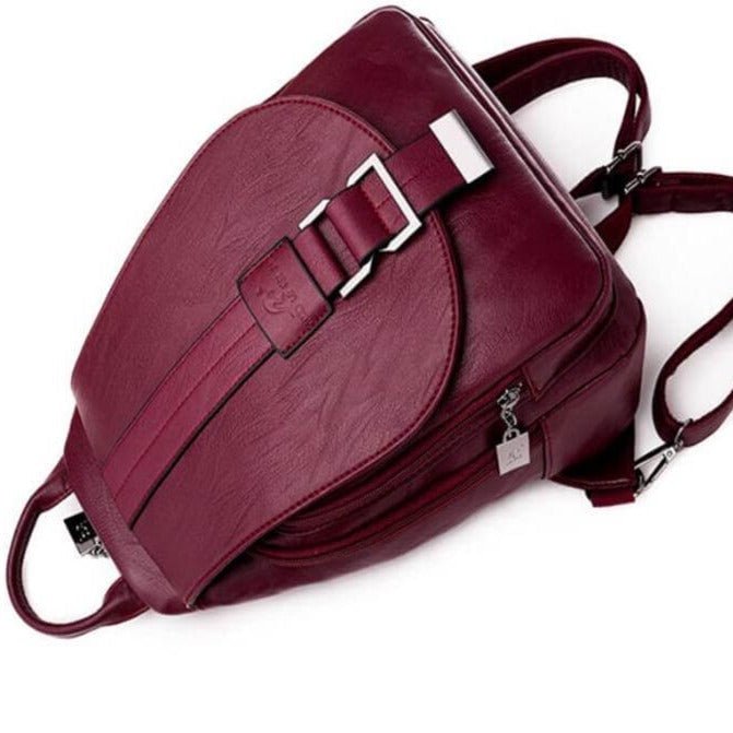 Premium wasserdichter Leder-Rucksack für Damen