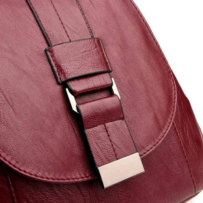 Premium wasserdichter Leder-Rucksack für Damen
