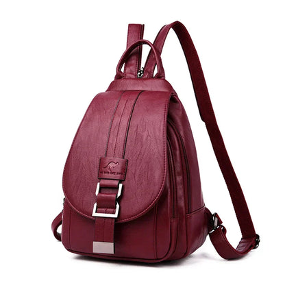 Premium wasserdichter Leder-Rucksack für Damen