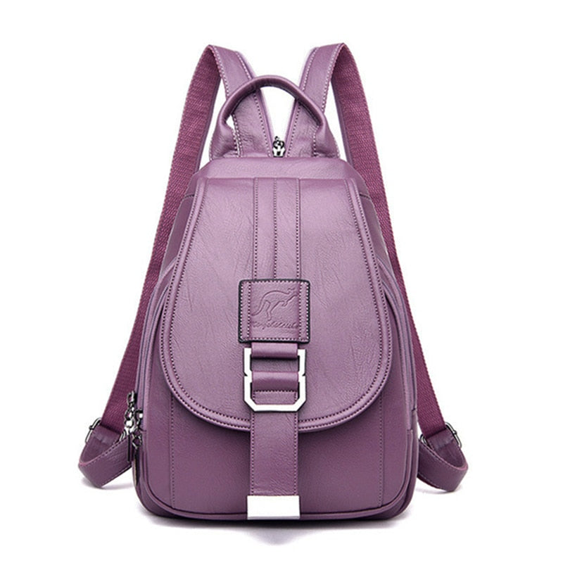 Premium wasserdichter Leder-Rucksack für Damen