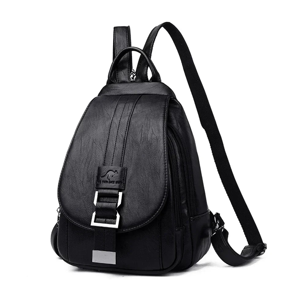 Premium wasserdichter Leder-Rucksack für Damen
