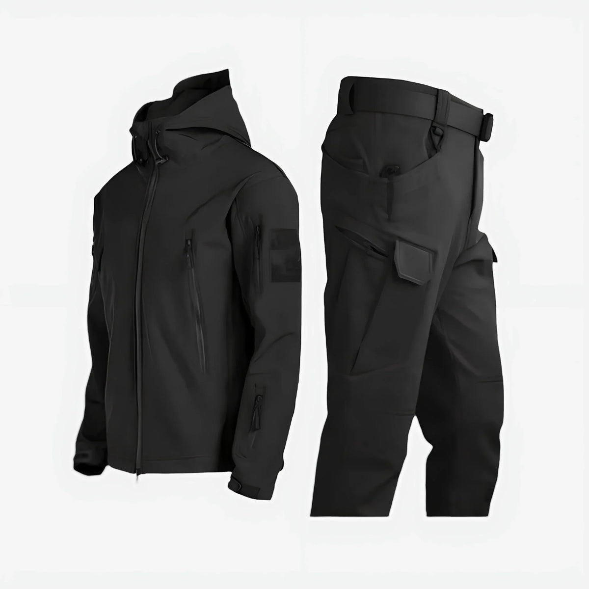 Wasserdichtes Outdoor-Taktik-Set für Herren mit Kapuzenjacke und Cargohose