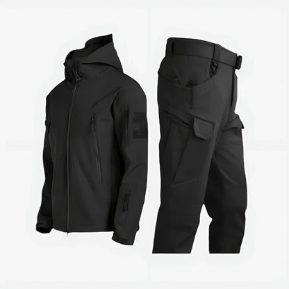 Wasserdichtes Outdoor-Taktik-Set für Herren mit Kapuzenjacke und Cargohose