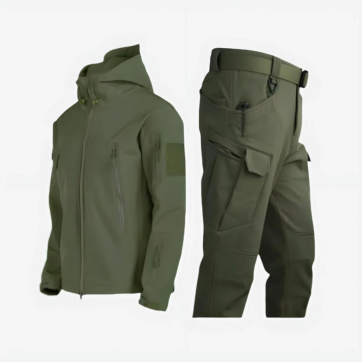 Wasserdichtes Outdoor-Taktik-Set für Herren mit Kapuzenjacke und Cargohose