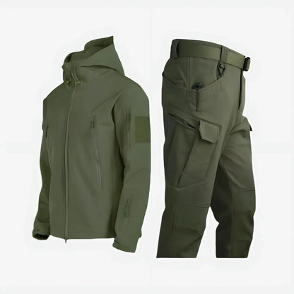 Wasserdichtes Outdoor-Taktik-Set für Herren mit Kapuzenjacke und Cargohose
