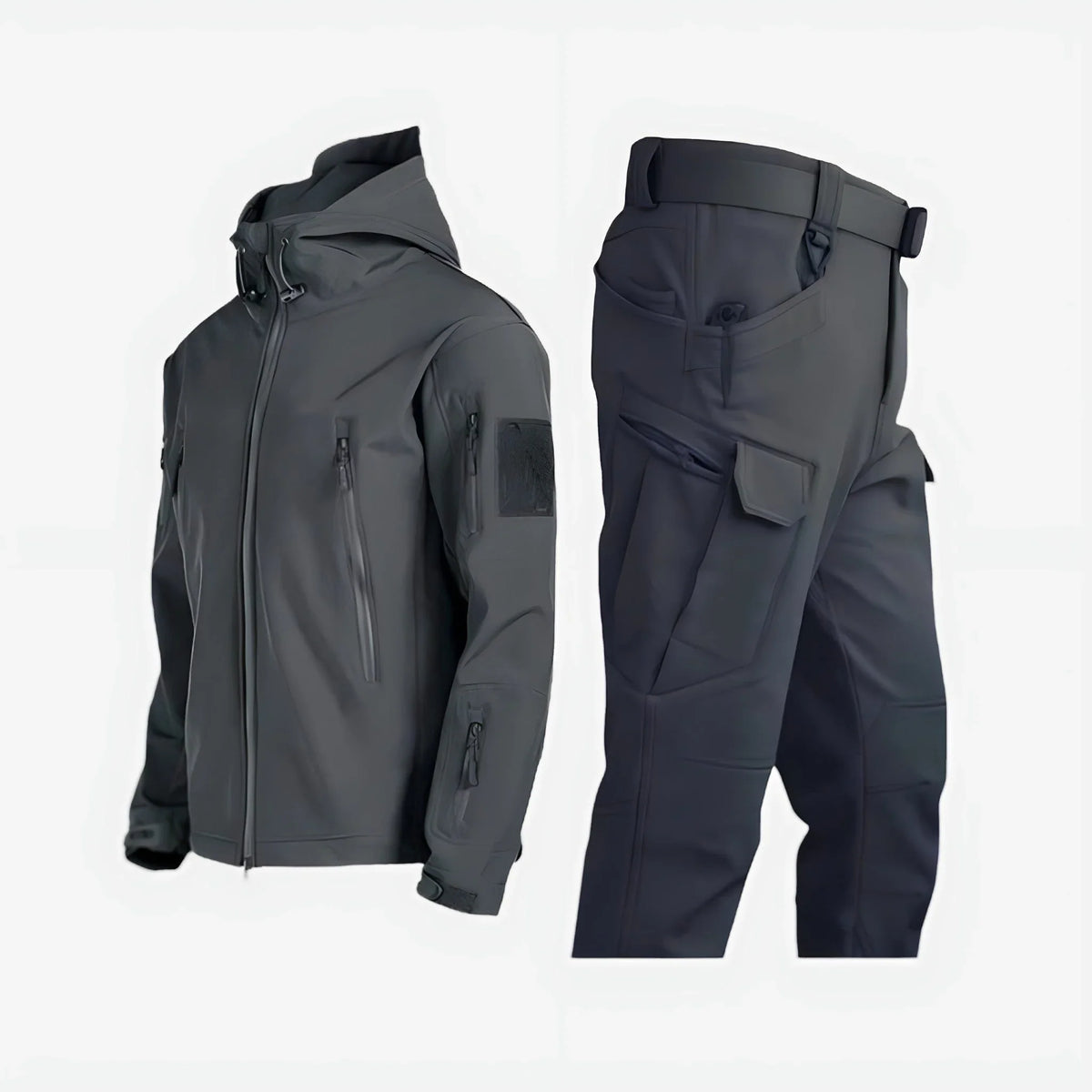 Wasserdichtes Outdoor-Taktik-Set für Herren mit Kapuzenjacke und Cargohose